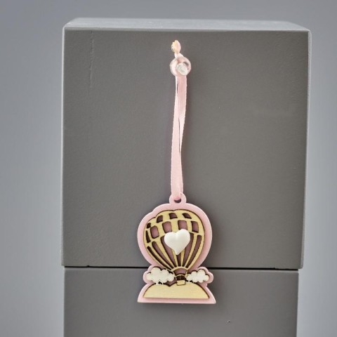 APPENDINO MONGOLFIERA 4,5X3 CM. LEGNO ROSA 2